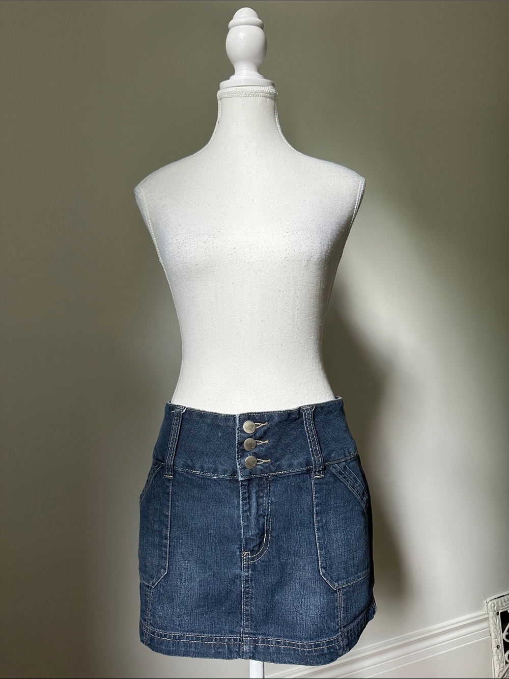 SEDUCTIONS Y2K Dark Wash Western Festival Bratz Summer Mini Skirt Sz 11